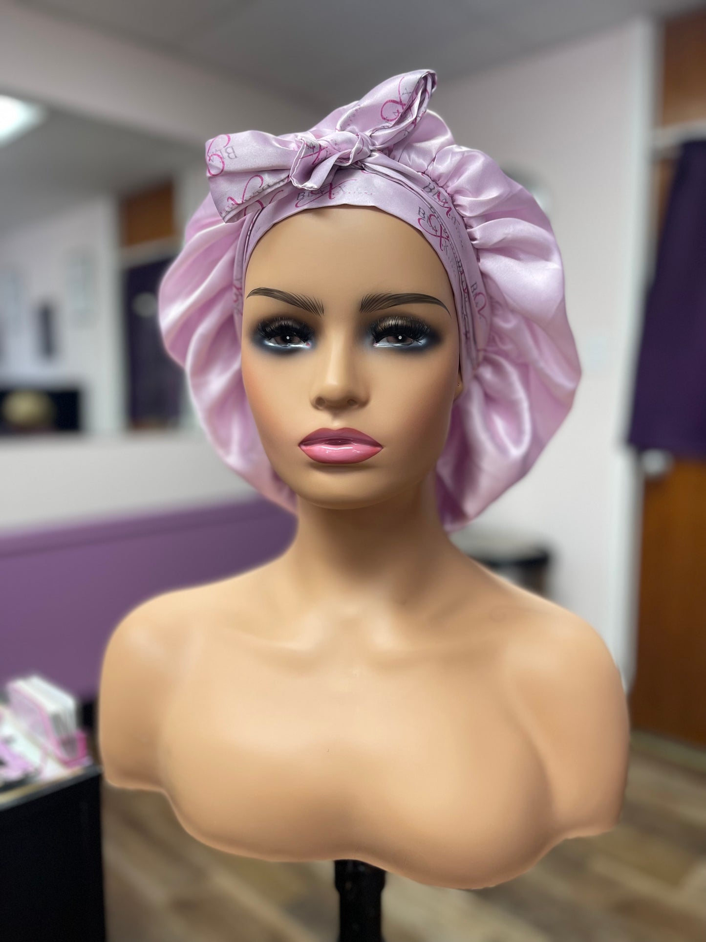 2 in 1 Logo silk bonnet with edge wrap