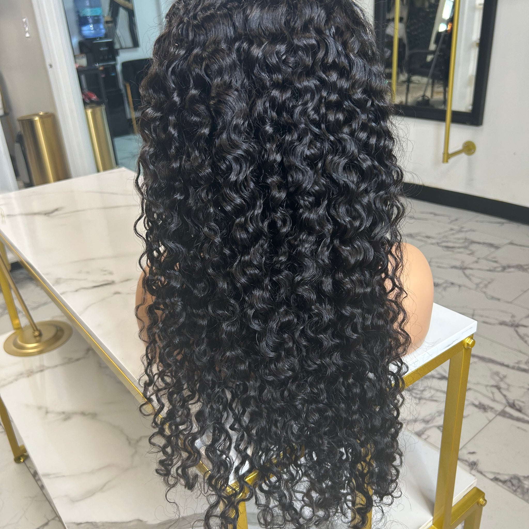 24” water wave transparent frontal wig